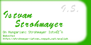 istvan strohmayer business card